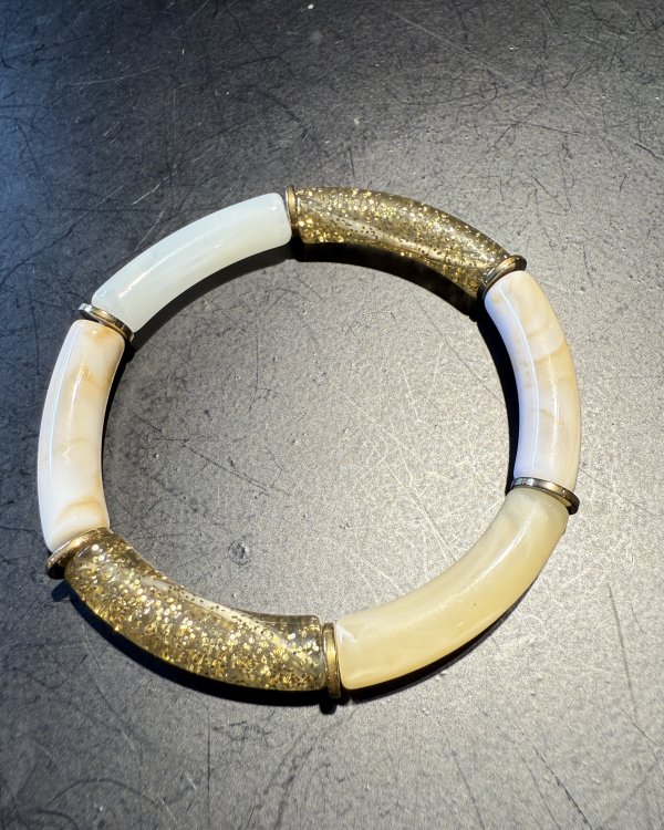 Bracelet Mila / Beige paillettes