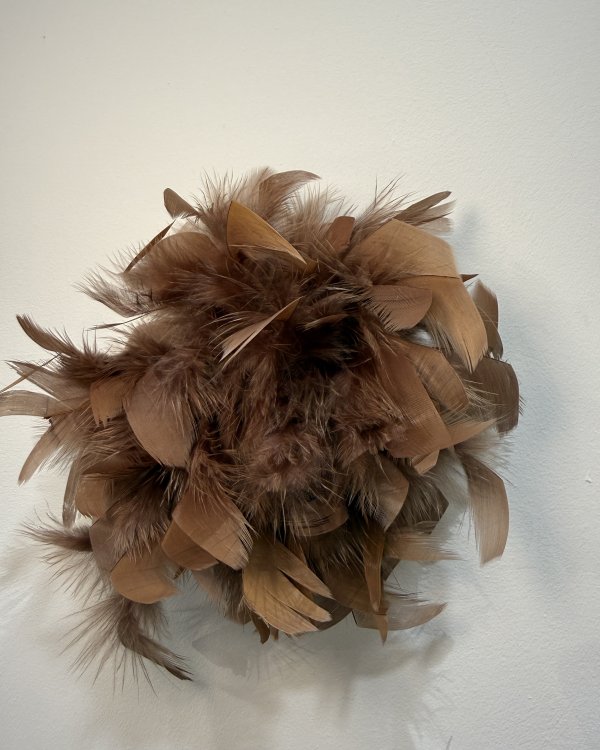 Broche  Plumes /taupe