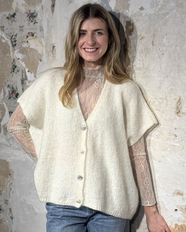 Gilet bijoux / écru