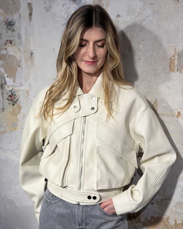Blouson Jackie / simili écru