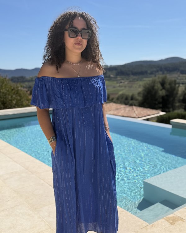 Robe Lyra / Bleu lurex doré