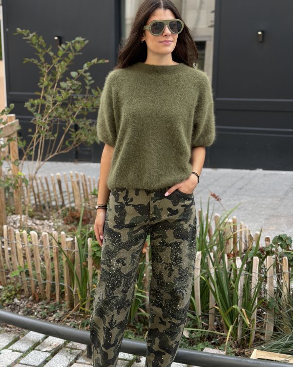 Jeans à strass Palone / camouflage