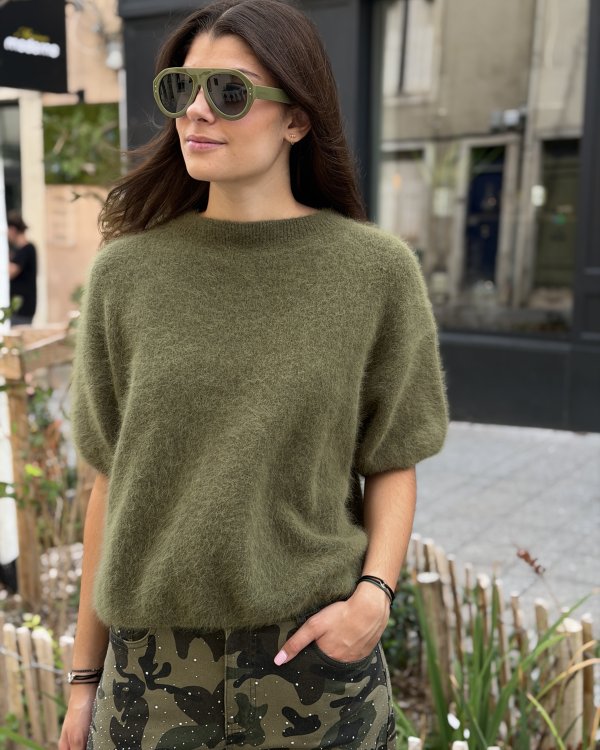 Pull Zélie / kaki ( réassort le 8 / 9 )