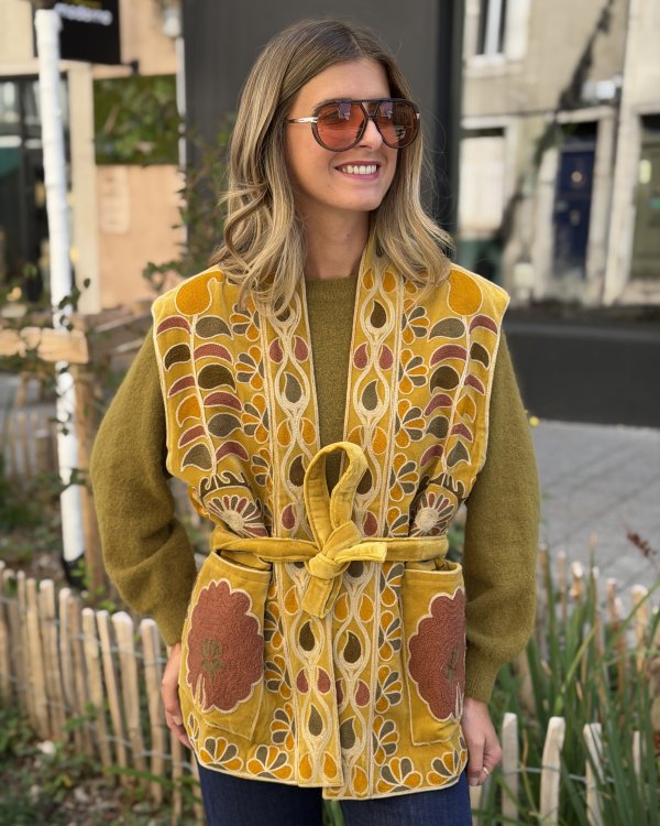 Veste Ulis brodée sans manche