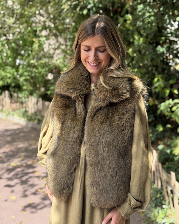 Veste fausse fourrure sans manches