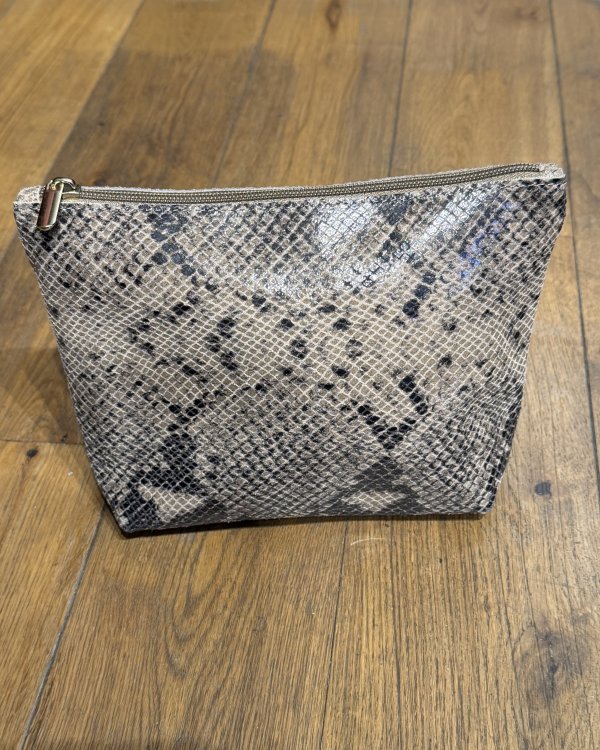 Trousse python / taupe