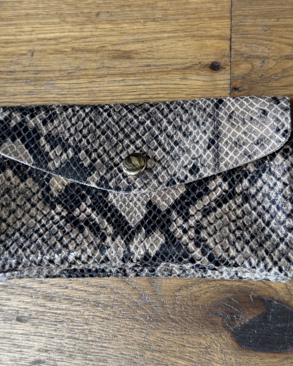 porte feuille python / taupe