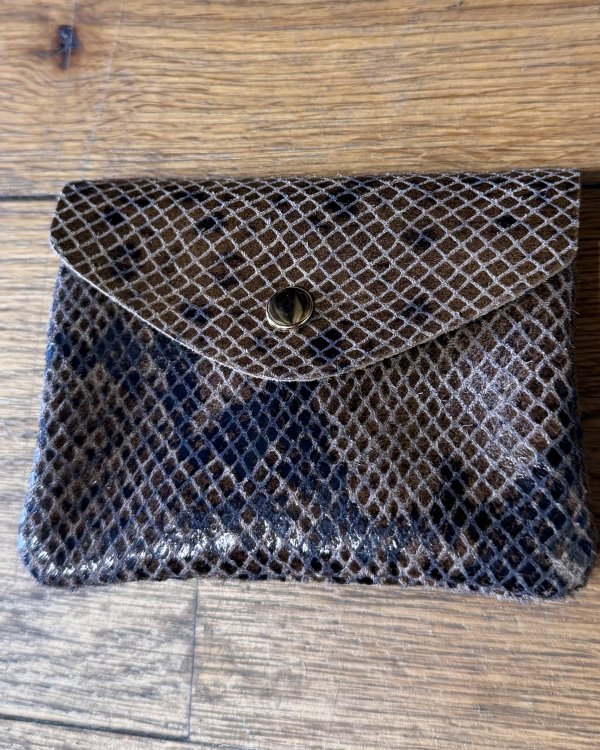 porte monnaie python / taupe
