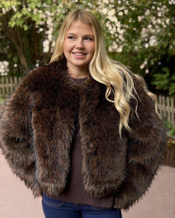 Veste fausse fourrure Romy / Chocolat